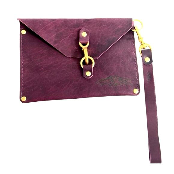 Artisan handmade women’s wine purple clutch bag handbag - Picture 1 of 4